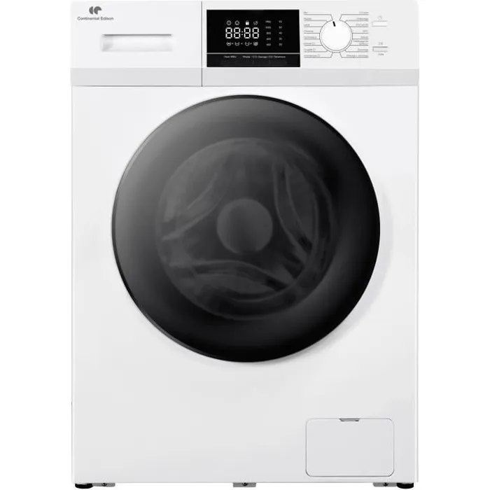 Lave-linge hublot CONTINENTAL EDISON CELL8140IW – 8 kg – Largeur 60 cm – Classe A – 1400 trs/min – moteur induction -Blanc