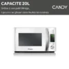 Micro-ondes Candy Timeless CMXW20DW 700W 20L Digital Blanc – Fonction Décongélation – 5